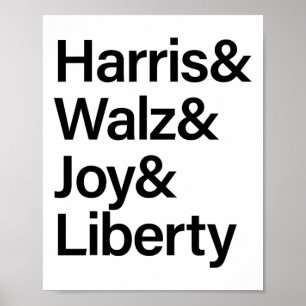 Poster Harris W Joy Liberty Vote Kamala Harris Président