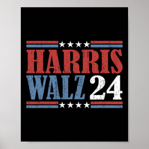Poster Harris Waltz 2024 Election Kamala Harris Tim Waltz