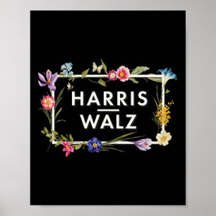 Poster Harris Walz 2024 Floral Flowers Harris Waltz 2024