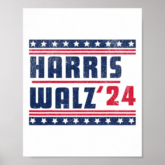 Poster Harris Walz 2024 Kamala Harris Et Tim Walz 2024 (Devant)