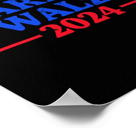 Poster Harris Walz 2024 Logo Démocrate Slogan Kam (Coin)