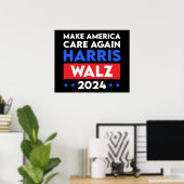 Poster Harris Walz 2024 Rendre l'Amérique à nouveau conce (Bureau à domicile)