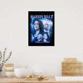 Poster Harris Walz 2024 Retro 90s Style (Cuisine)