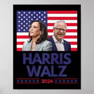 Poster Harris Walz Election Kamala Harris Tim Waltz Ameri