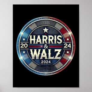 Poster Harris Walz Président de l'élection présidentielle