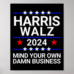 Poster Harris Walz Waltz 2024 Faites attention à votre pr