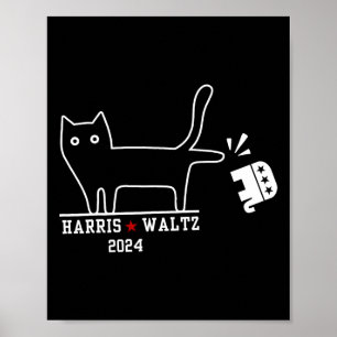 Poster Harris Wheimer 2024 Funny Cat Election Kamala Harr