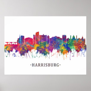 Poster Harrisburg Pennsylvania Skyline