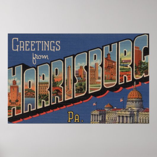 Poster Harrisburg, Pennsylvanie - Scènes de grandes lettr (Devant)