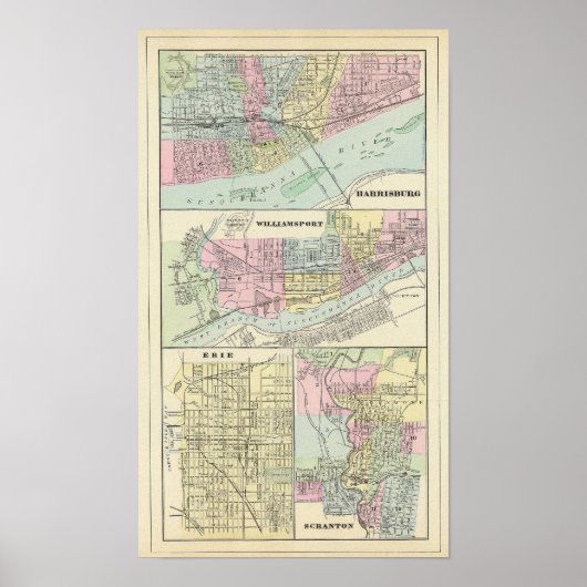 Poster Harrisburg, Williamsport, Erie, Scranton (Devant)