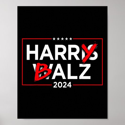 Poster Harry B Kamala Harris Et Tim W 2024 (Devant)