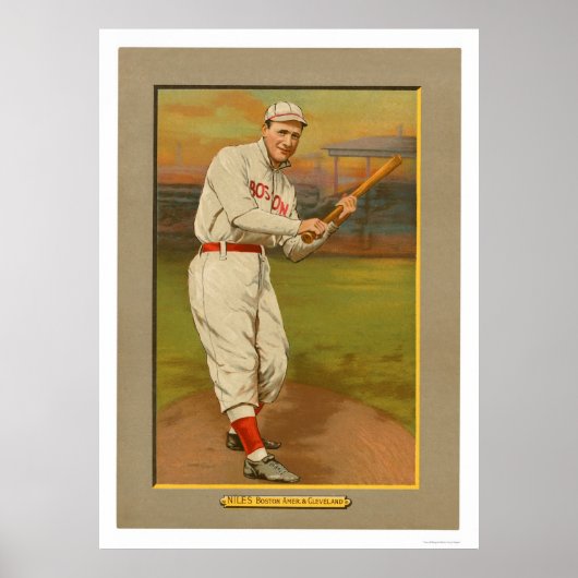 Poster Harry Niles Red Sox Baseball 1911 (Devant)