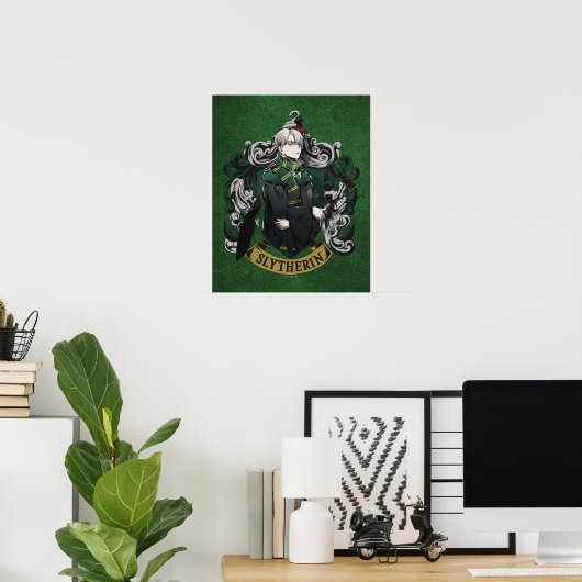Poster HARRY POTTER™ | Anime Draco Malfoy House Crest (Bureau à domicile)