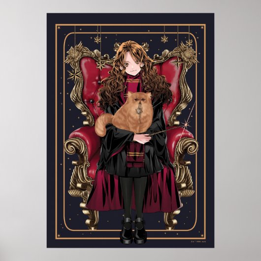 Poster HARRY POTTER™ | Anime Hermione Granger assis (Devant)