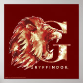 Poster Harry Potter | Aquarelle Lion GRYFFINDOR™ (Devant)