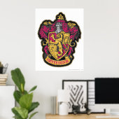 Poster Harry Potter | Armoiries de la maison Gryffondor (Bureau à domicile)