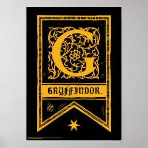 Poster Harry Potter Bannière monogramme de Gryffindor