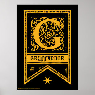 Poster Harry Potter | Bannière monogramme de Gryffindor