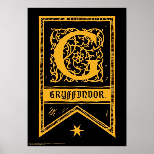 Poster Harry Potter | Bannière monogramme de Gryffindor (Devant)