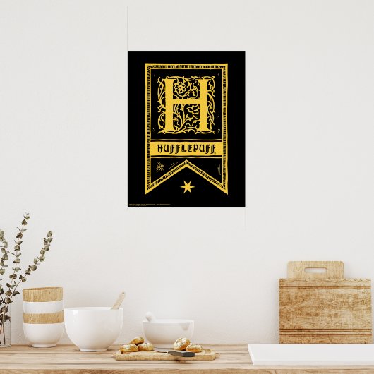 Poster Harry Potter | Bannière Monogramme Hufflepuff (Cuisine)