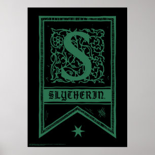 Poster Harry Potter Bannière Monogramme Slytherin