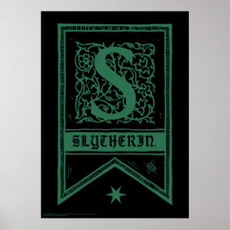 Poster Harry Potter | Bannière Monogramme Slytherin