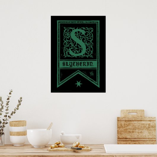 Poster Harry Potter | Bannière Monogramme Slytherin (Cuisine)