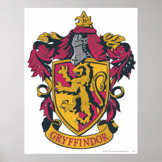 Poster Harry Potter | Blason de Gryffondor Or et Rouge