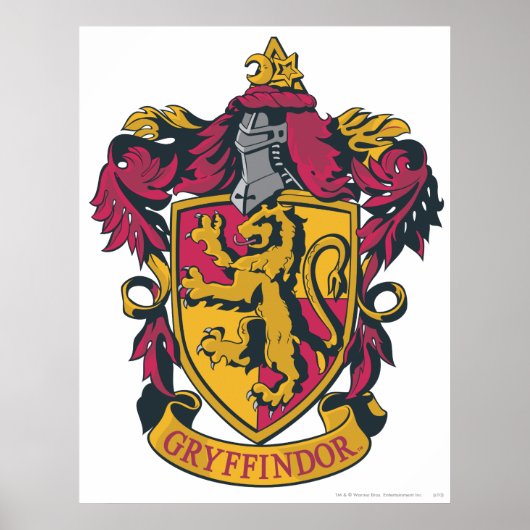Poster Harry Potter | Blason de Gryffondor Or et Rouge (Devant)