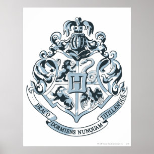 Poster Harry Potter Blason de Poudlard - Bleu