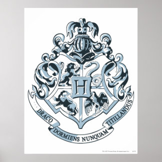 Poster Harry Potter | Blason de Poudlard - Bleu