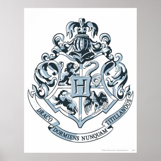 Poster Harry Potter | Blason de Poudlard - Bleu (Devant)