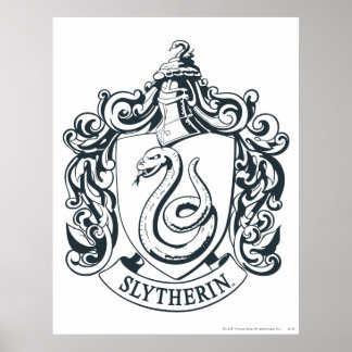 Poster Harry Potter | Blason de Serpentard - Noir et Blan