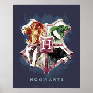Poster Harry Potter   Blason HOGWARTS™ Aquarelle