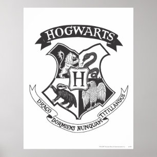 Poster Harry Potter Blason Rétro de Poudlard