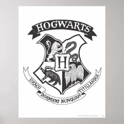 Poster Harry Potter | Blason Rétro de Poudlard (Devant)