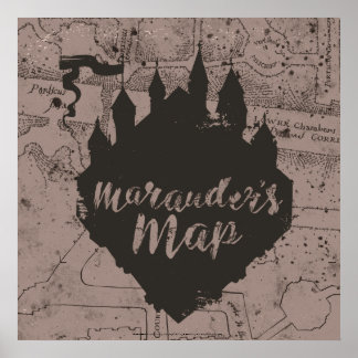 Poster Harry Potter | Carte du château Marauder de HOGWAR