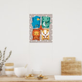 POSTER HARRY POTTER™ | CARTOON HOGWARTS™ MAISONS (Cuisine)