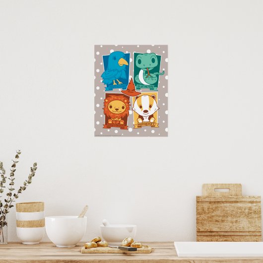 POSTER HARRY POTTER™ | CARTOON HOGWARTS™ MAISONS (Cuisine)