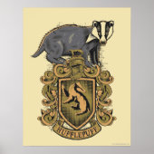 Poster Harry Potter | Cimier de Hufflepuff avec Badger (Devant)
