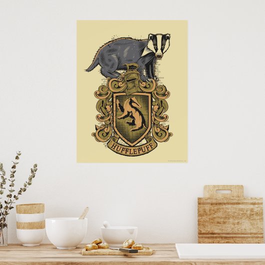Poster Harry Potter | Cimier de Hufflepuff avec Badger (Cuisine)