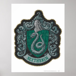Poster Harry Potter | Crest rétro puissant de Serpentard