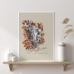 Poster HARRY POTTER™ GRYFFINDOR™ Floral Graphisme