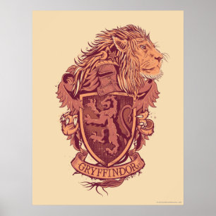 Poster Harry Potter Gryffindor Lion Crest