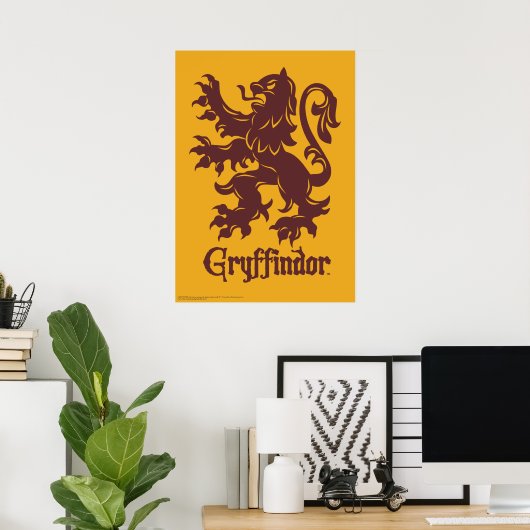 Poster Harry Potter | Gryffindor Lion Graphique (Bureau à domicile)