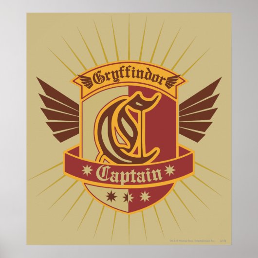 Poster Harry Potter | Gryffindor QUIDDITCH� Captain Emble (Devant)