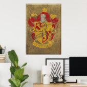 Poster Harry Potter | Gryffindor - Retro House Crest (Bureau à domicile)