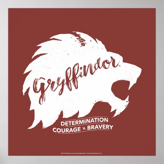 Poster Harry Potter | GRYFFINDOR™ Typographie en silhouet (Devant)