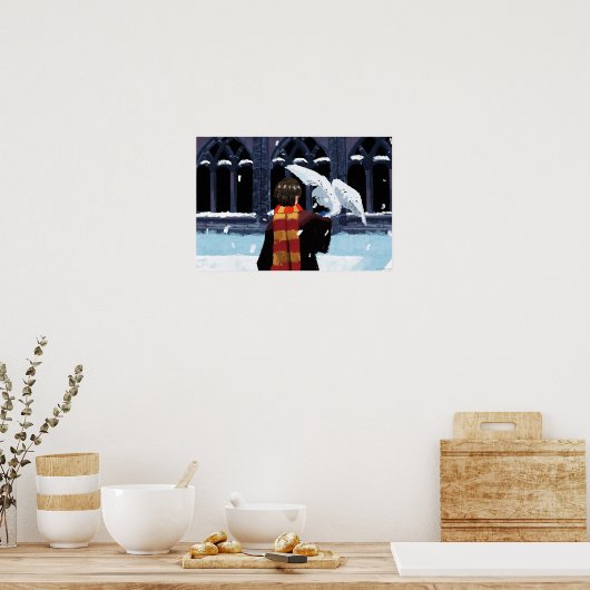 Poster HARRY POTTER™ & Hedwig dans la neige (Cuisine)