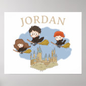 Poster HARRY POTTER™, Hermione et Ron survolent HOGWARTS™ (Devant)